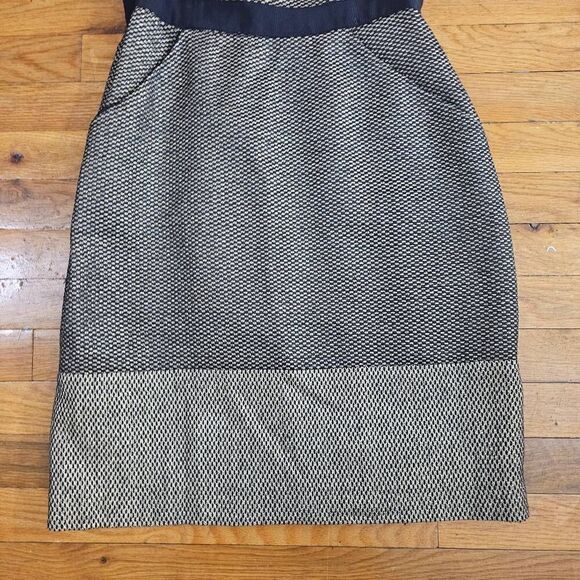 Shoshanna Sheath Dress Size 4 Black Gold Sleeveless Above Knee - Picture 4 of 9